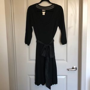 Anthropologie Viola 3/4 Sleeve Wool Dress with Crochet Detailing